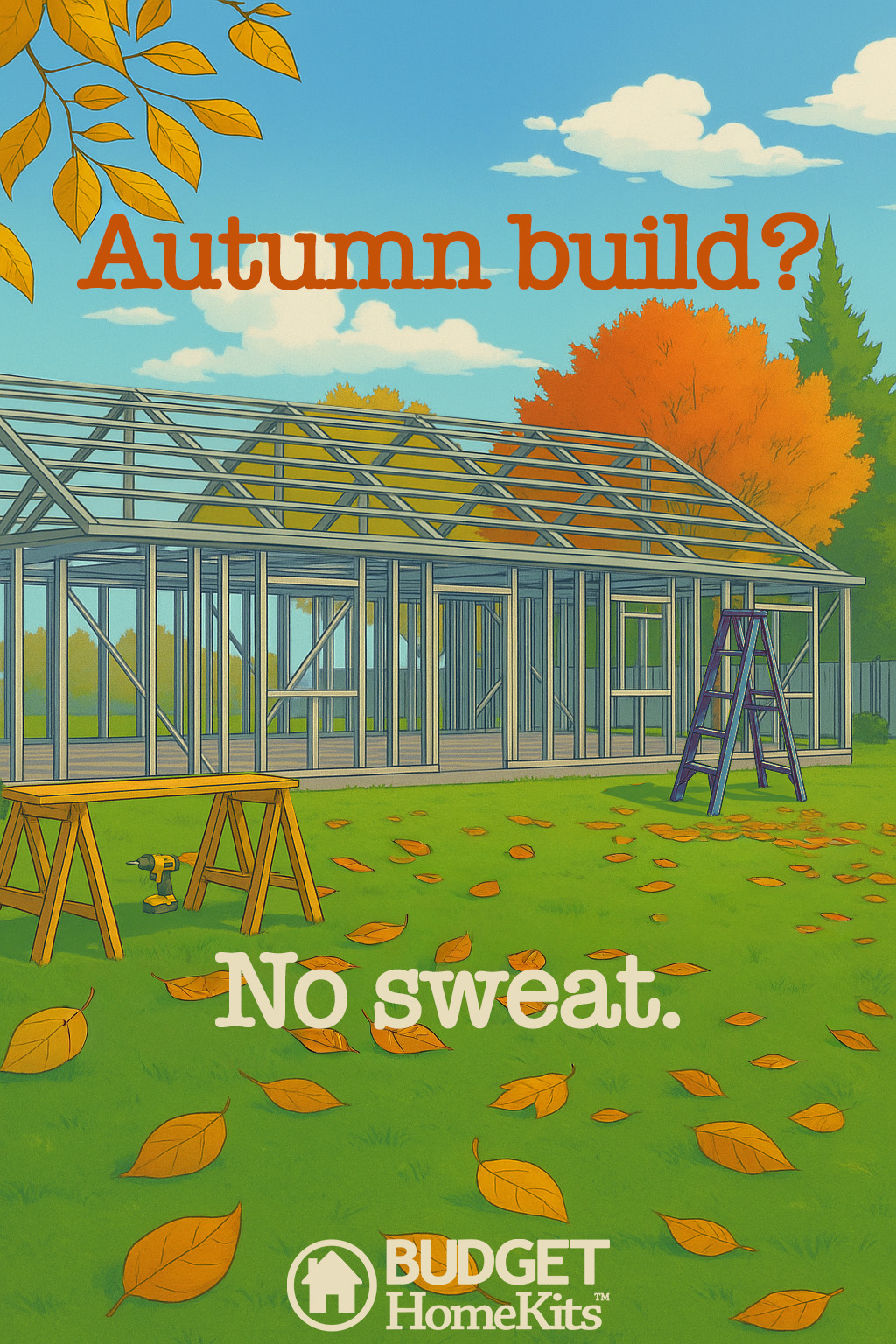 DIY steel home framing in autumn